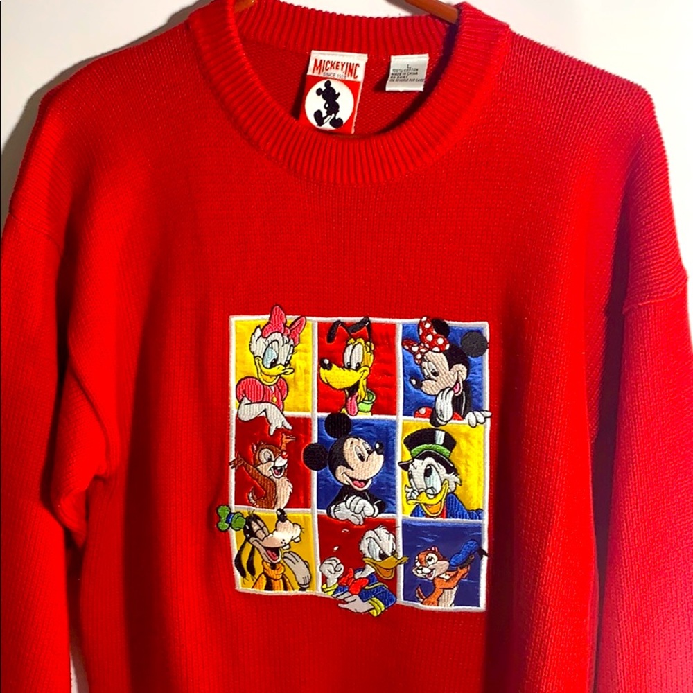 Disney Mickey Inc. Red Sweater Large
